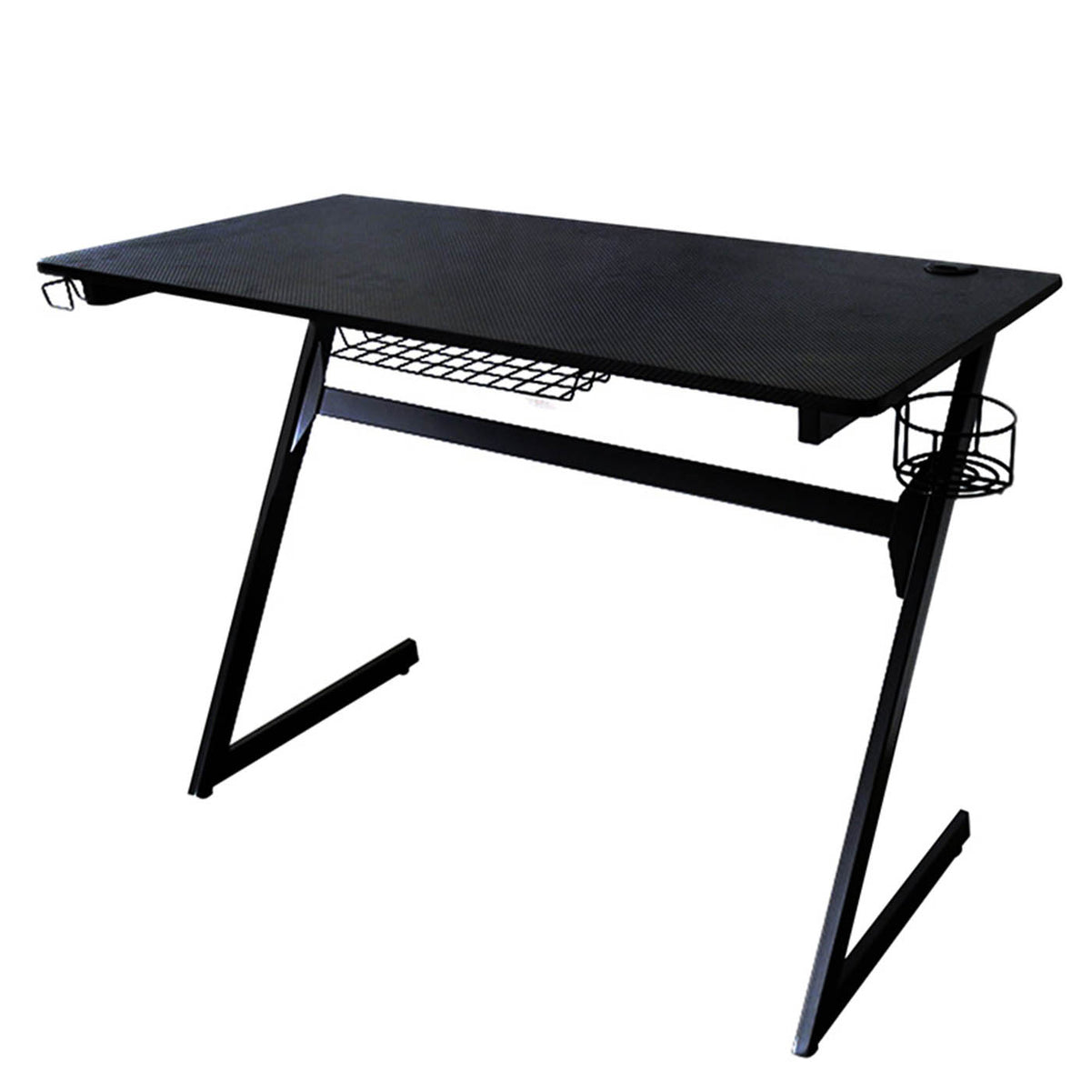 Gaming Desk Computer Table Matt Black Modern (H)75cm (W)127cm (D)50.5cm - Image 1