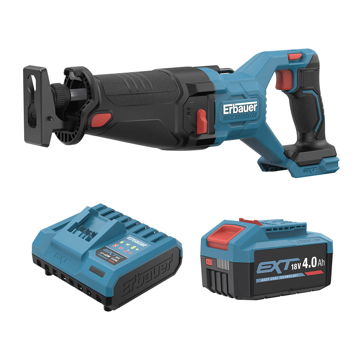 Erbauer Reciprocating Saw ERI1089RSP Cordless LED 18V Li-ion EXT V2 1 x 4Ah - Image 1
