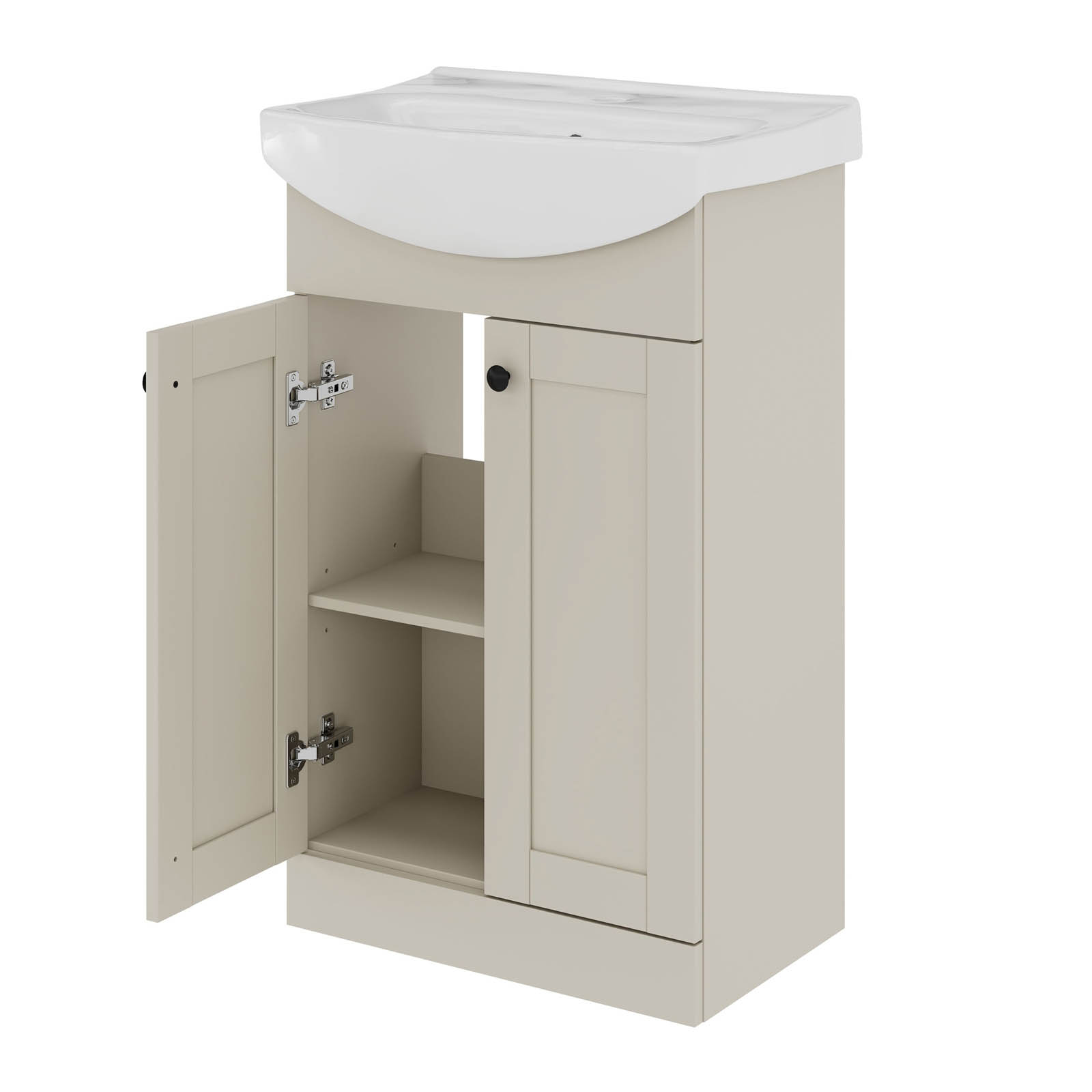 Kalena Matt Pebble Freestanding Vanity unit & basin set (W)550mm (H)874mm - Image 8