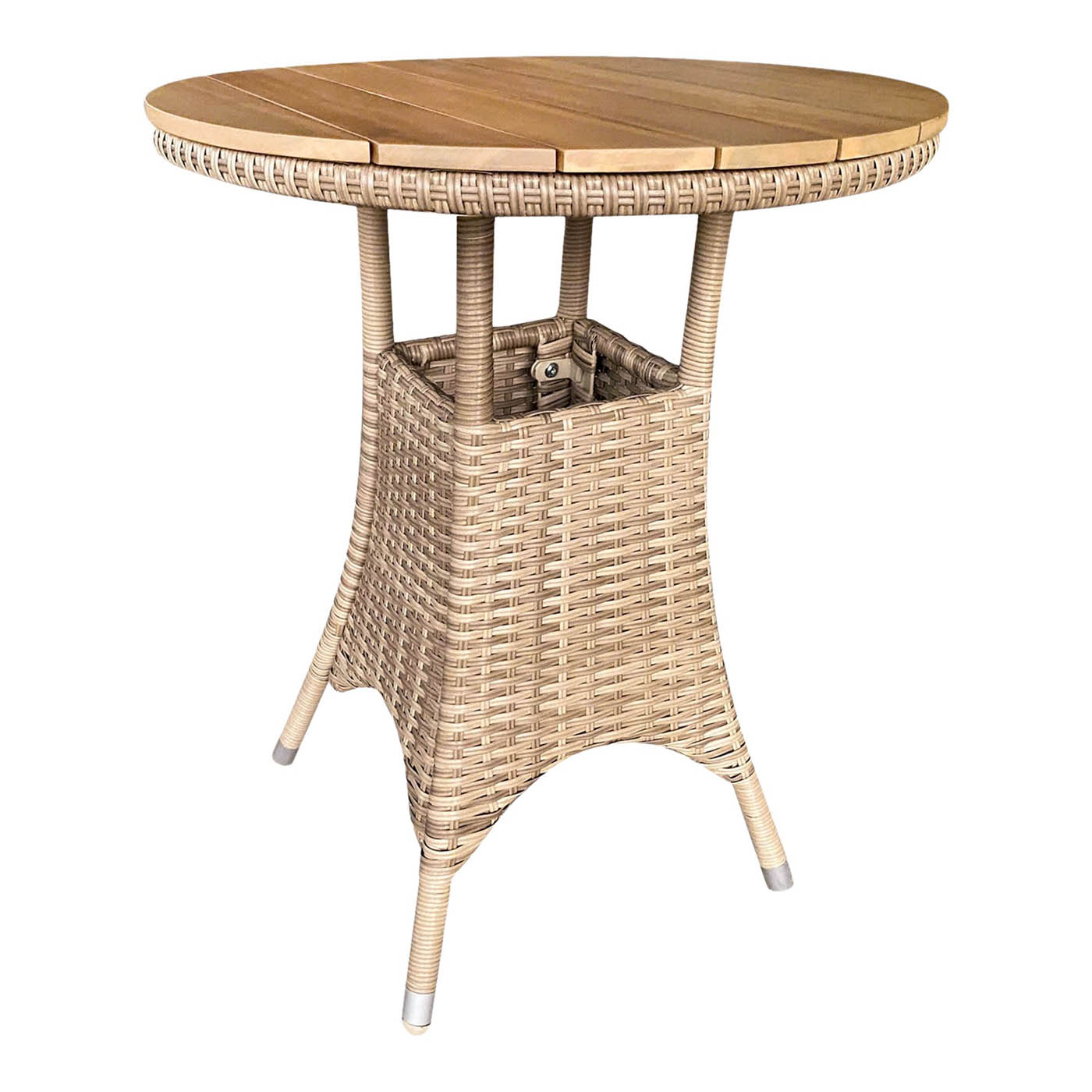 Garden Furniture Bistro Set 2 Seater Beige Rattan Effect Armchair Table Patio - Image 10