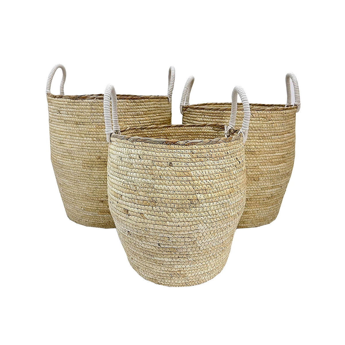 Flexi Storage Wicker Storage Baskets Set of 3 Natural Nestable 41cm - Image 1