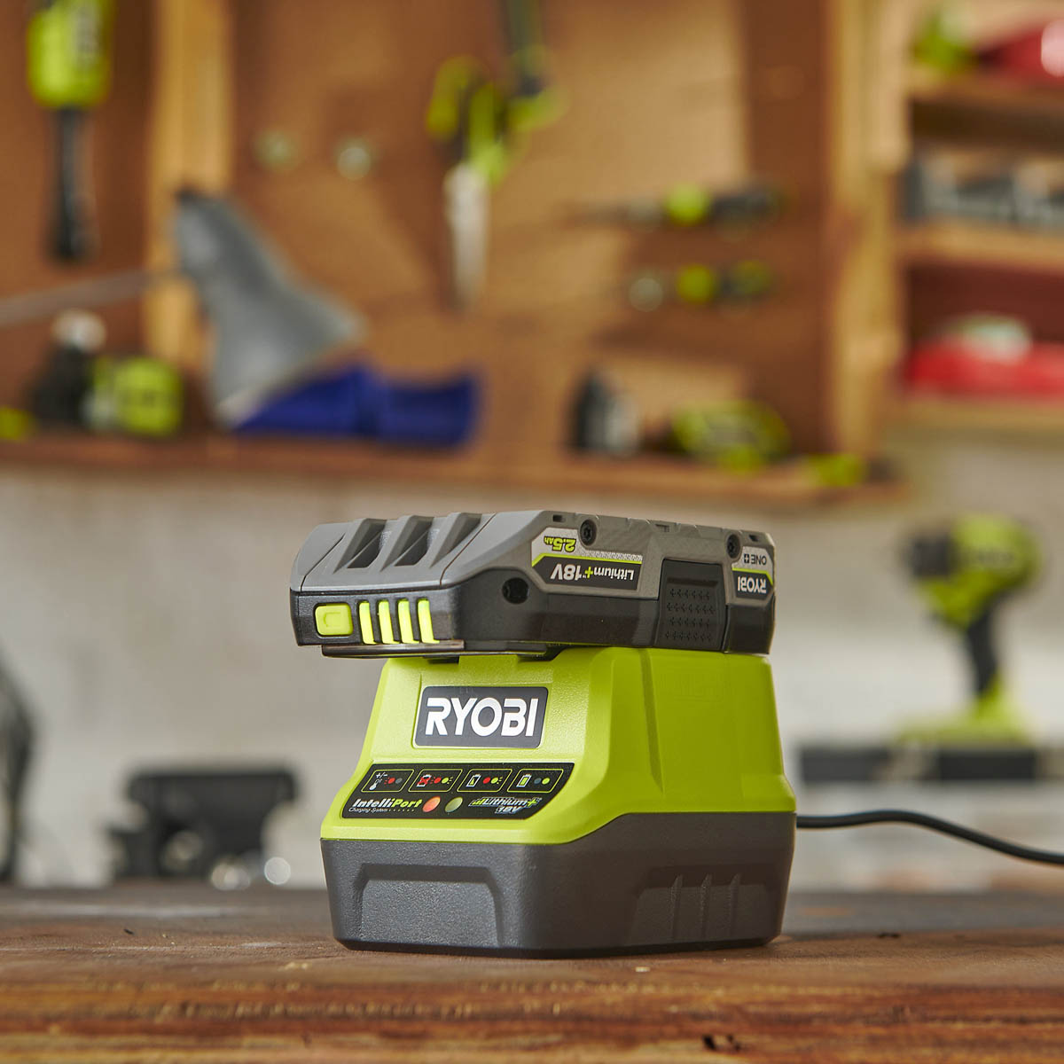 Ryobi Battery Charger 18V RC18120-1C25 4 Stage Display Compact - Charger Only - Image 2