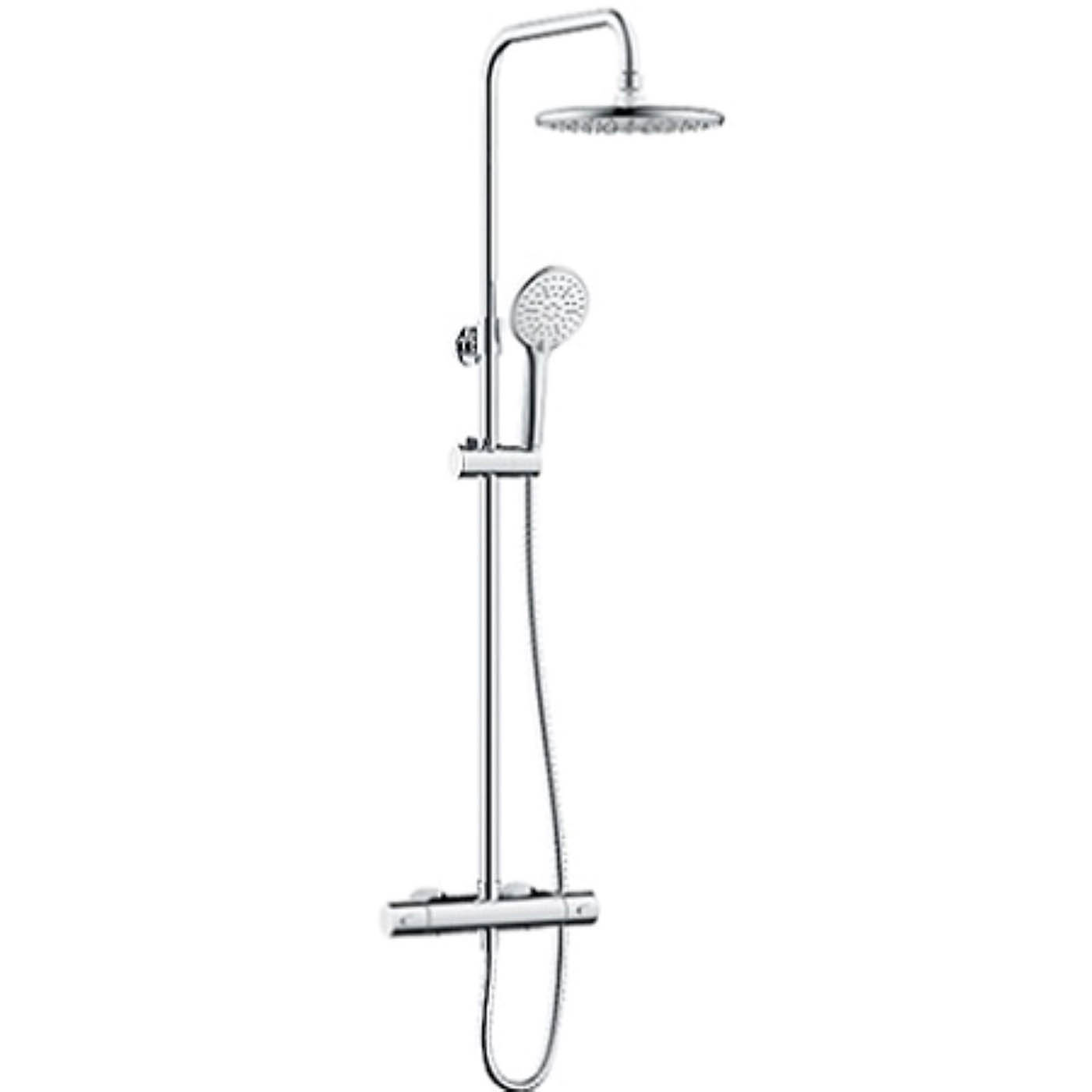 Bristan Thermostatic Mixer Shower Exposed Chrome Duale Round Head Bathroom - Image 1