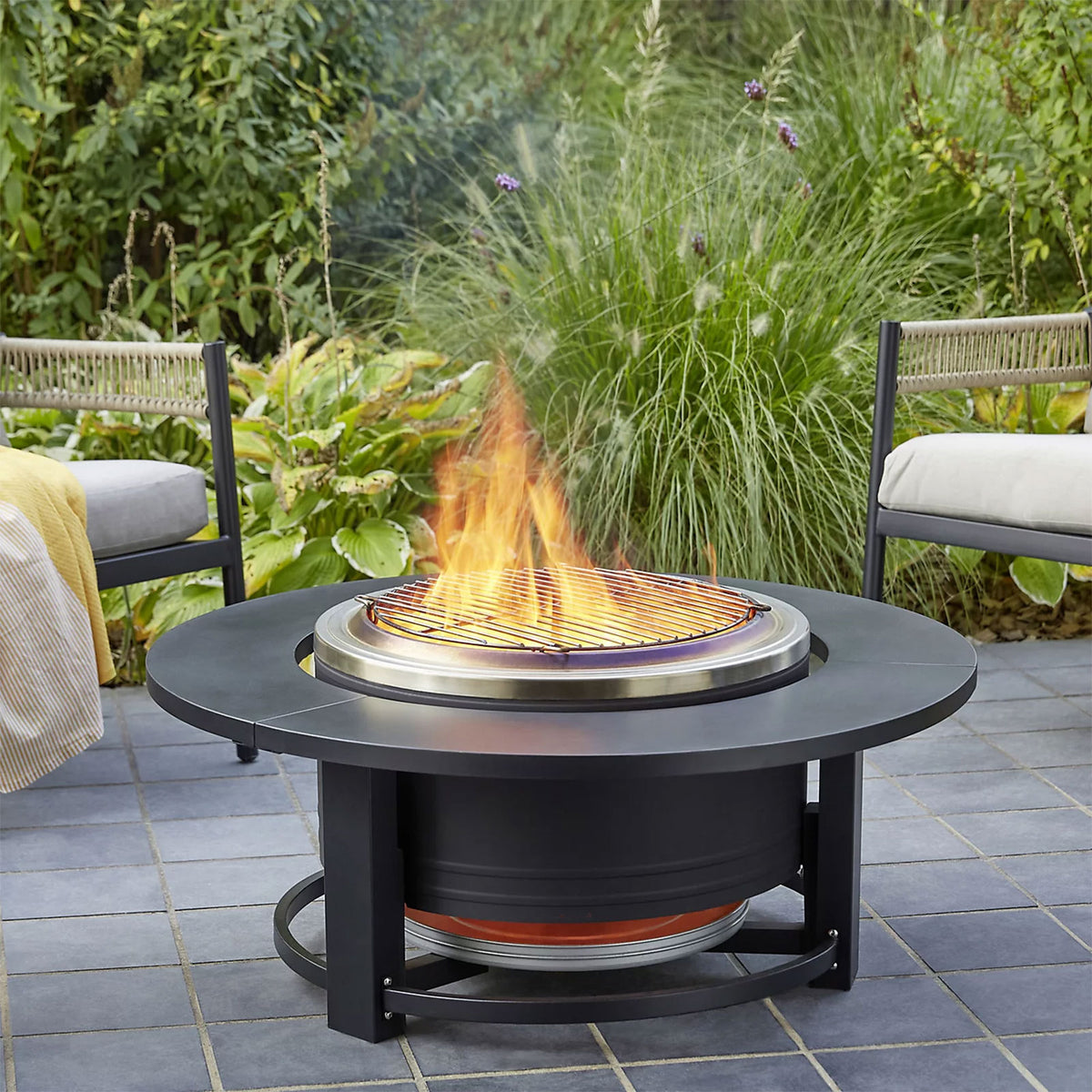GoodHome Black Side Table Modern Garden Patio Outdoor Furniture - Image 4