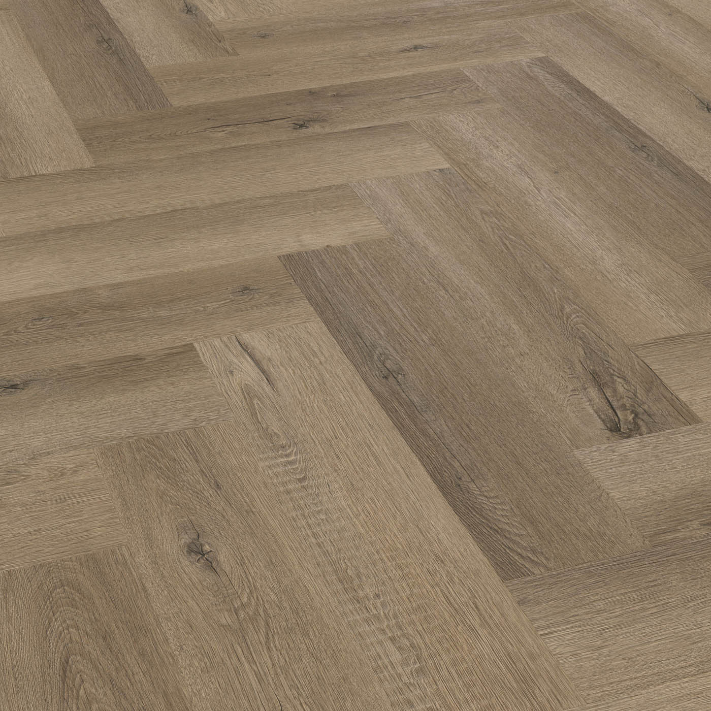 Mid Brown Oak effect Embossed Herringbone Luxury vinyl click Planks, 1.95m² - Image 1