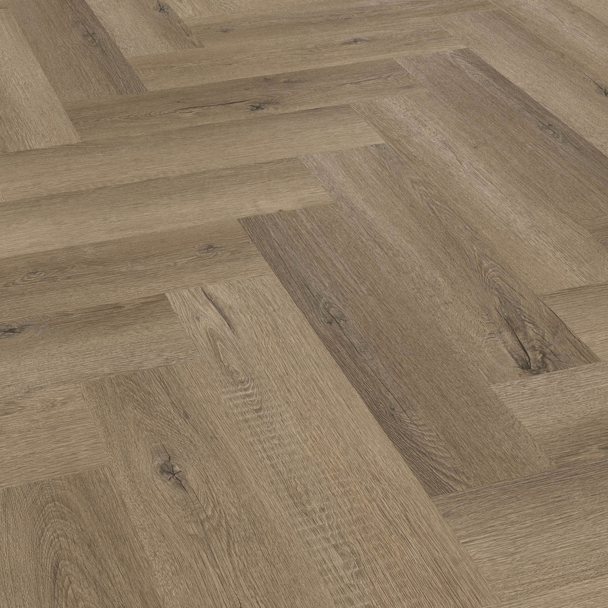 Vinyl Click Plank Flooring Mid Brown Oak Effect Waterproof T6.5mm 1.95m² - Image 1