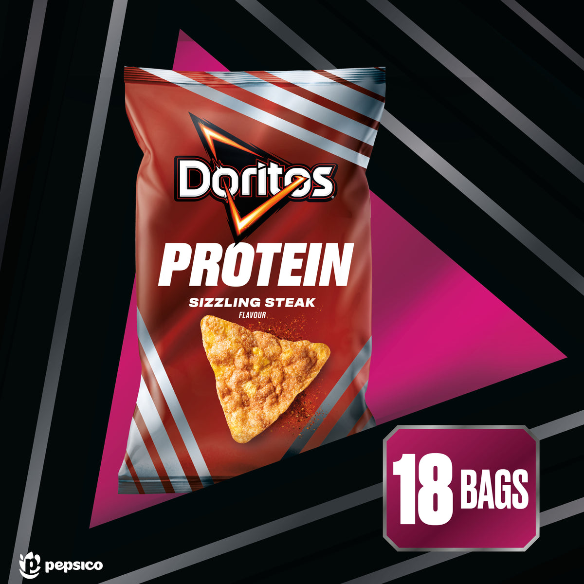 Doritos Protein Sizzling Steak 18x48g - Image 1