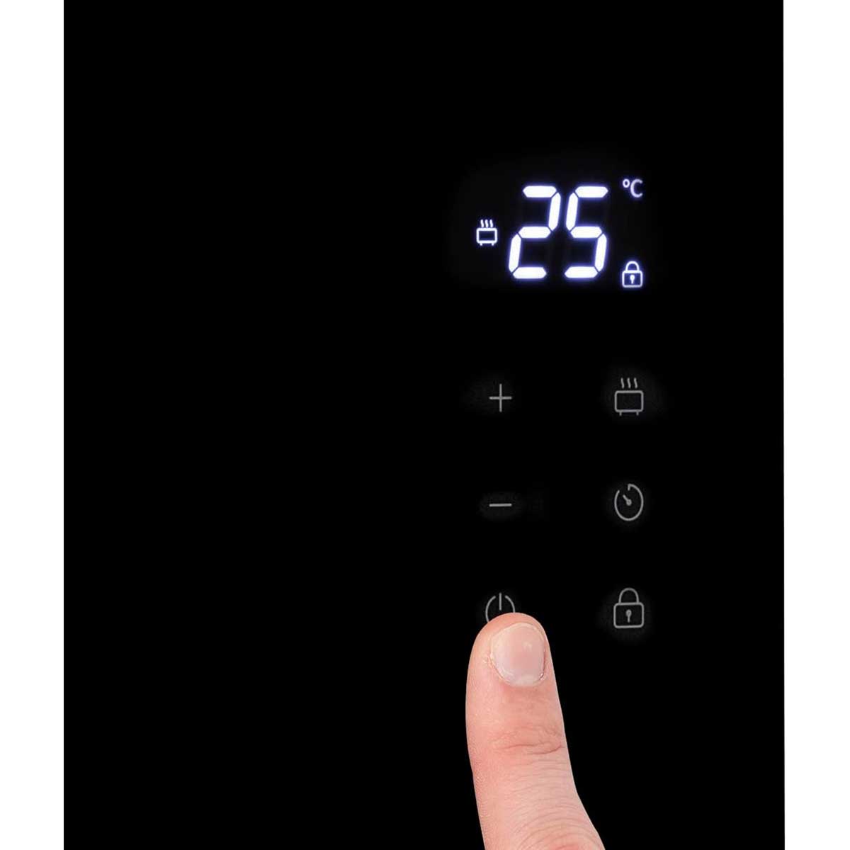 Princess Panel Heater Electric Black Smart Glass Portable Wall Mounted 2000W - Image 2