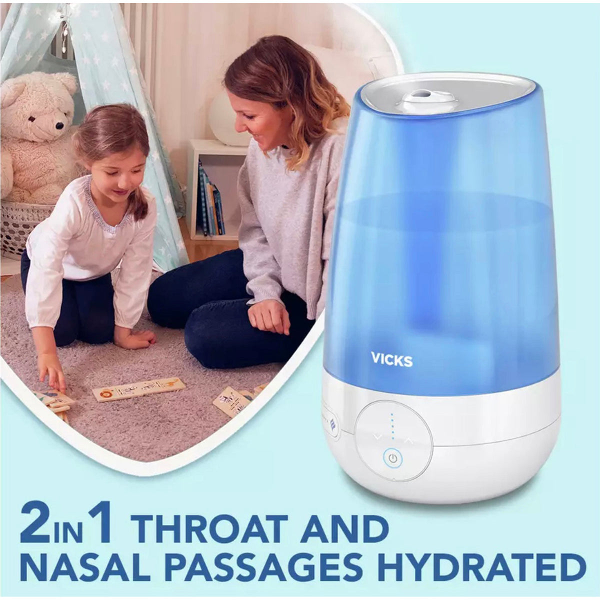Vicks Ultrasonic Humidifier Cool Mist VUL565E1 40h Timer 4.5L Quiet Operation - Image 4