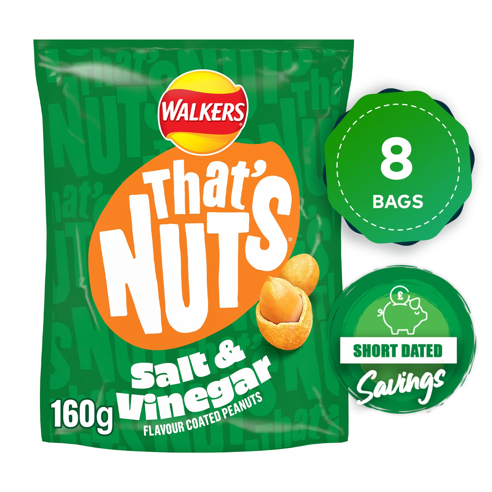 That’s Nuts Walkers Salt & Vinegar Sharing Coated Peanuts 8 x 160g - Image 10