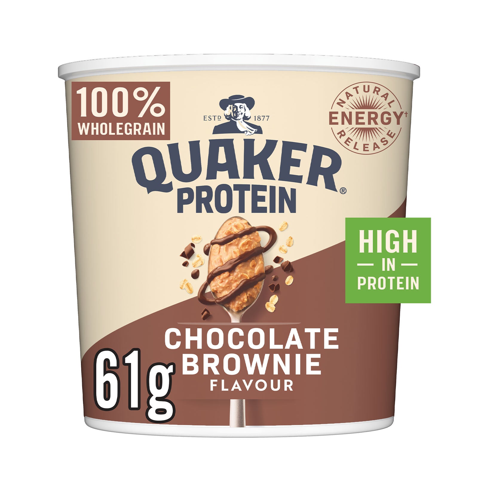 Quaker Oats High Protein Chocolate Brownie Porridge Pot 6 x 61g - Image 8