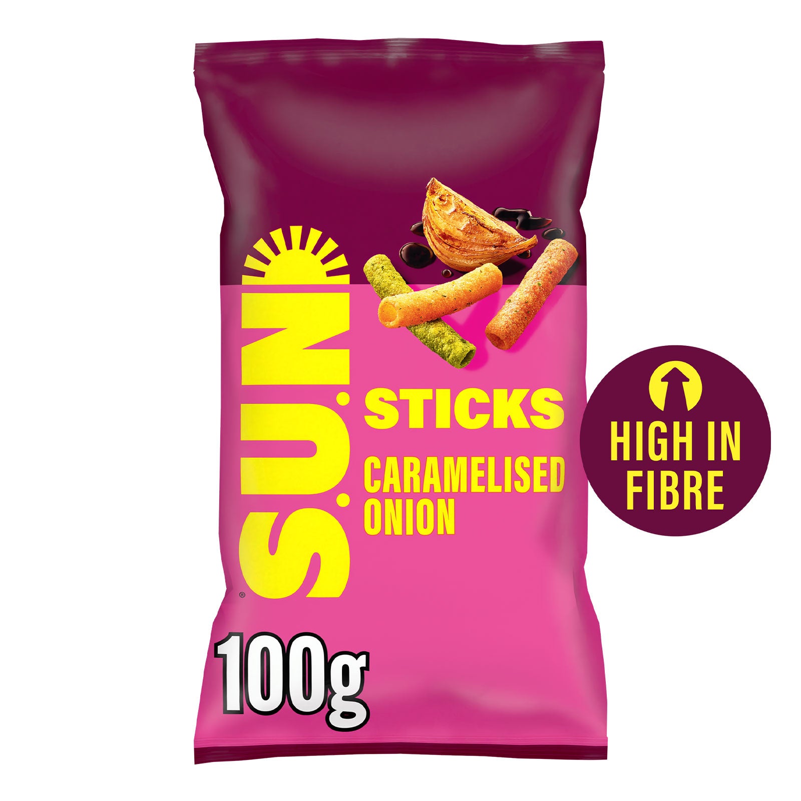Sunbites Sticks SUN Snacks Caramelised Onion Balsamic Vinegar Sharing 8x100g - Image 2