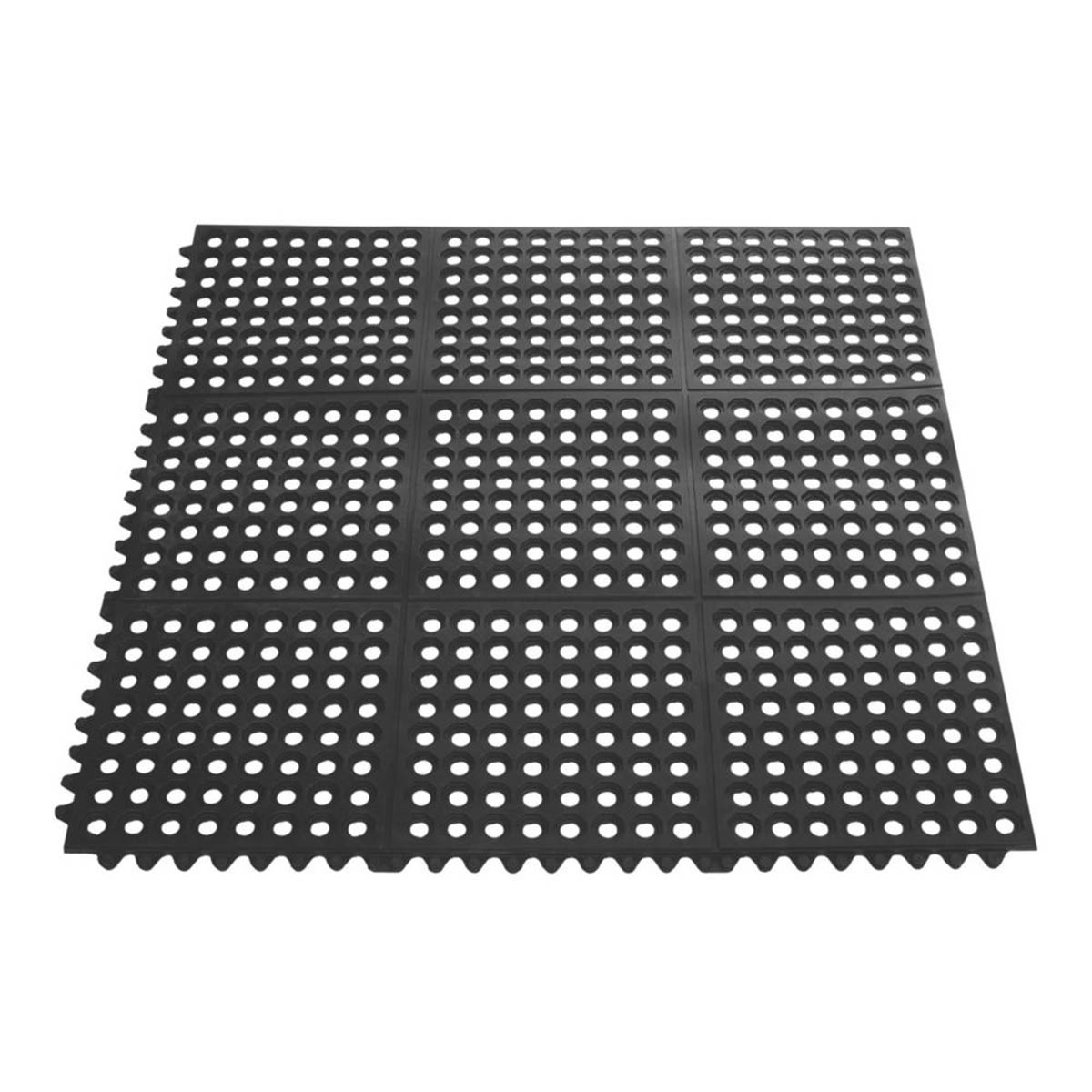 Floor Rubber Mats Interlocking No Slip Durable Kitchen T12mm 914x914mm Pack of 4 - Image 4