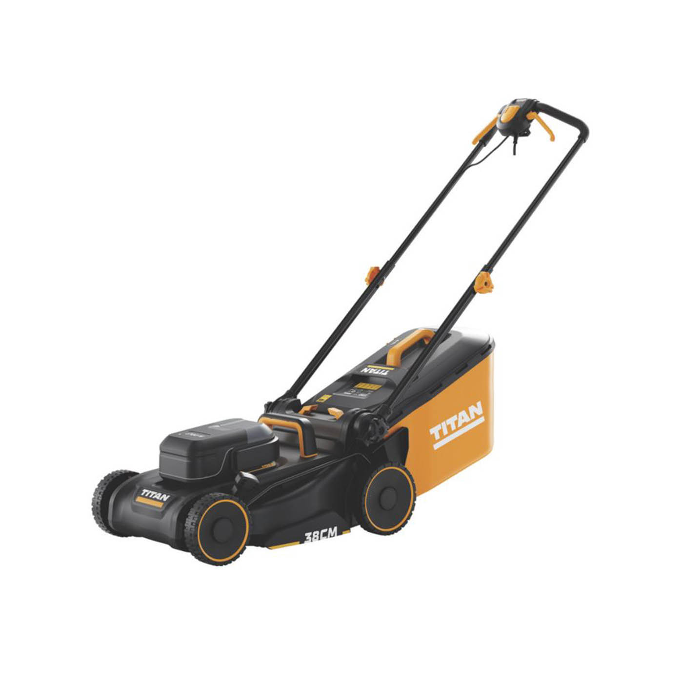 Titan Lawn Mower Corded Electric Powerful Motor Hand-Propelled 1700W 38cm 230V - Image 1