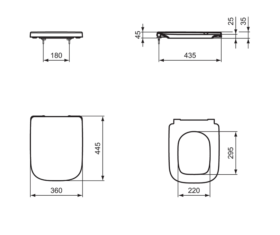 Toilet Seat And Cover White Soft Close Quick Release Duraplast Square Bathroom - Image 3