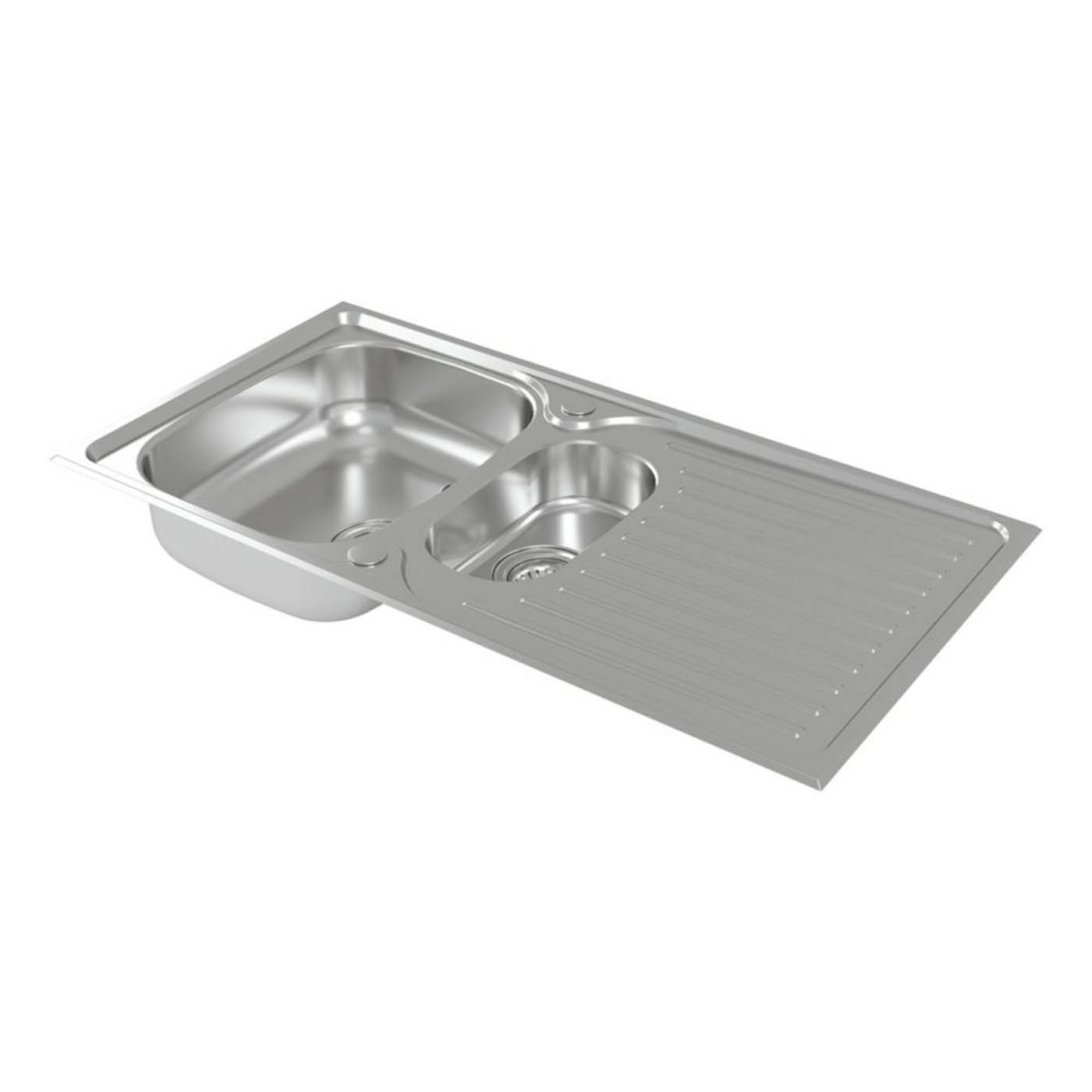 Carysil EA07 1.5 Bowl Stainless Steel Inset Kitchen Sink 965mm x 500mm - Image 1