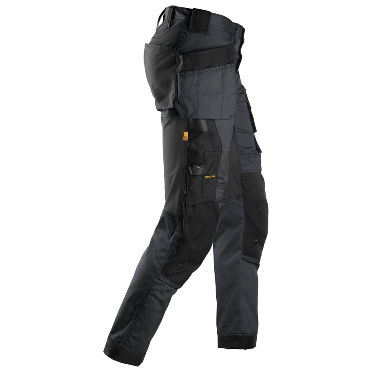 Snickers Mens Work Trousers Stretch Holster Pockets Slim Grey Black 35" W 30" L - Image 4