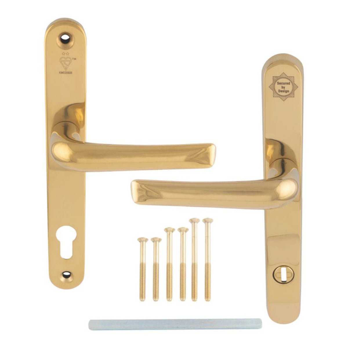 Smith & Locke Door Handles Pair Polished Brass - Image 2