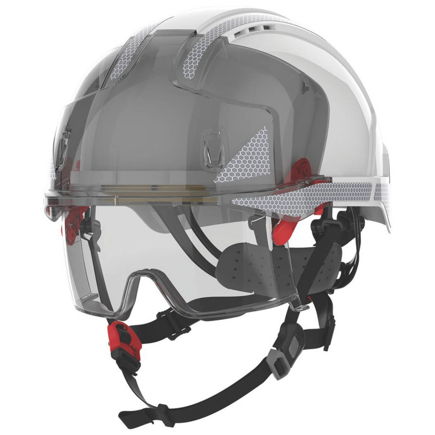 JSP Evo Vistalens Dualswitch Safety Helmet White - Image 1