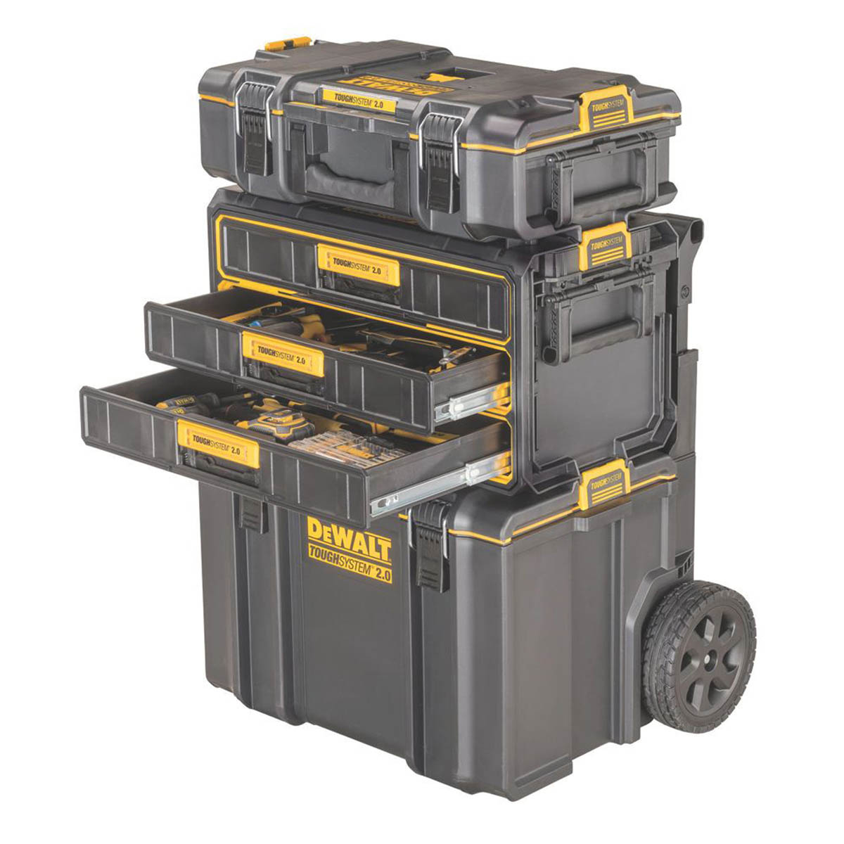 DeWalt Drawer Unit ToughSystem2.0 Triple Toolbox Black Storage Stackable13" - Image 3