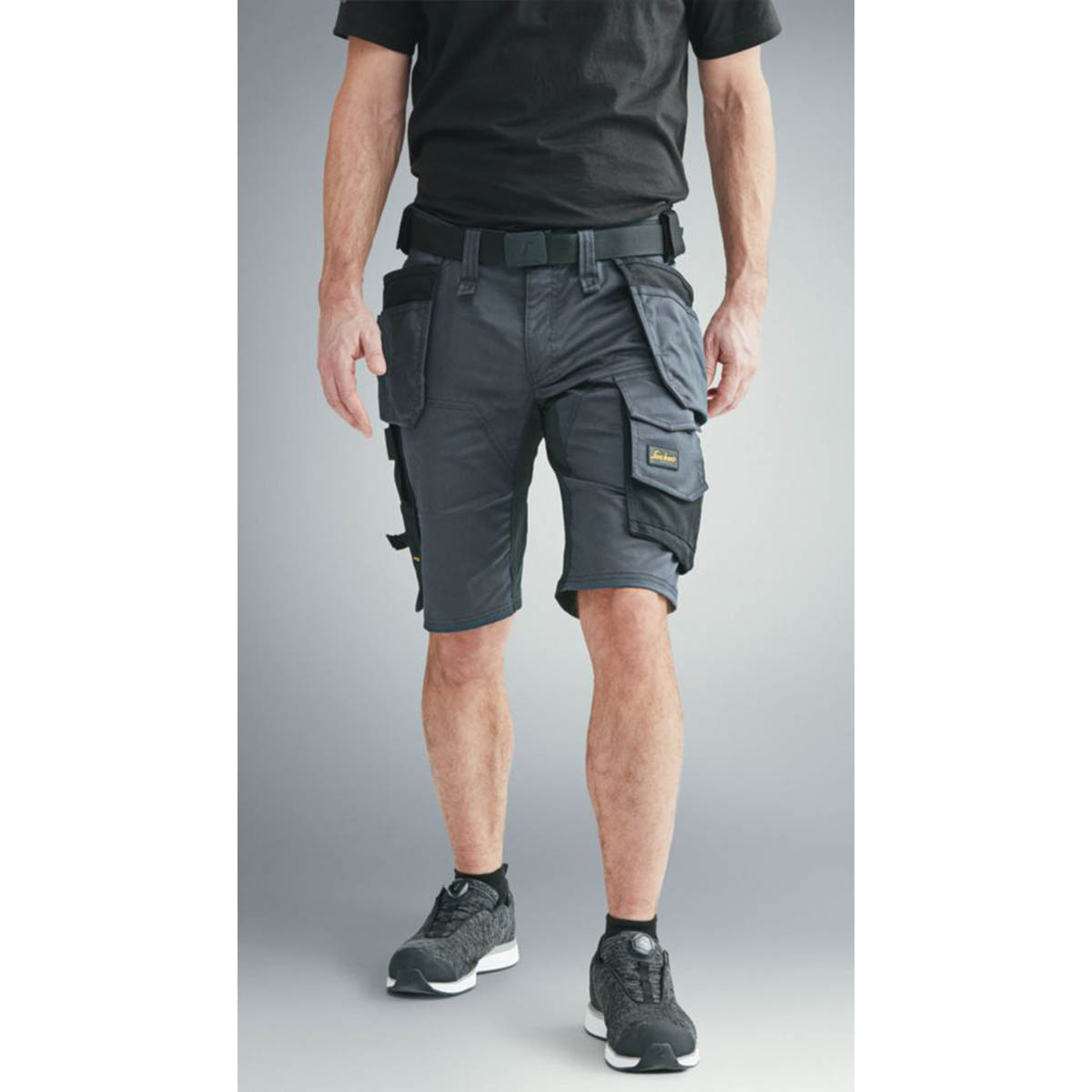 Snickers Work Shorts Mens Grey Black Stretch Breathable Multi Pockets 35"W - Image 3