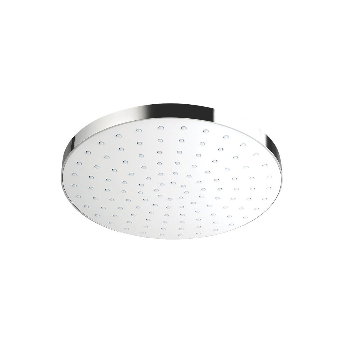 Mira Fixed Shower Head Single Spray Chrome White Beat Deluge 250mm Spa-Style - Image 1