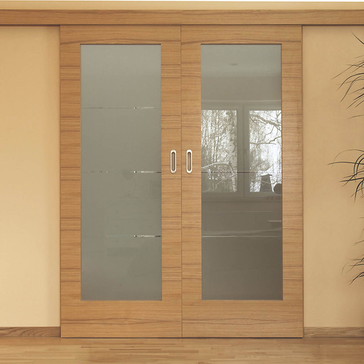 Sliding Door Track Rail System Kit Hardware Durable Top Hung Silver 147.3cm - Image 2