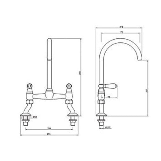Kitchen Sink Mixer Tap Dual Flow Double Lever Swivel Spout Deck Chrome 7bar - Image 2