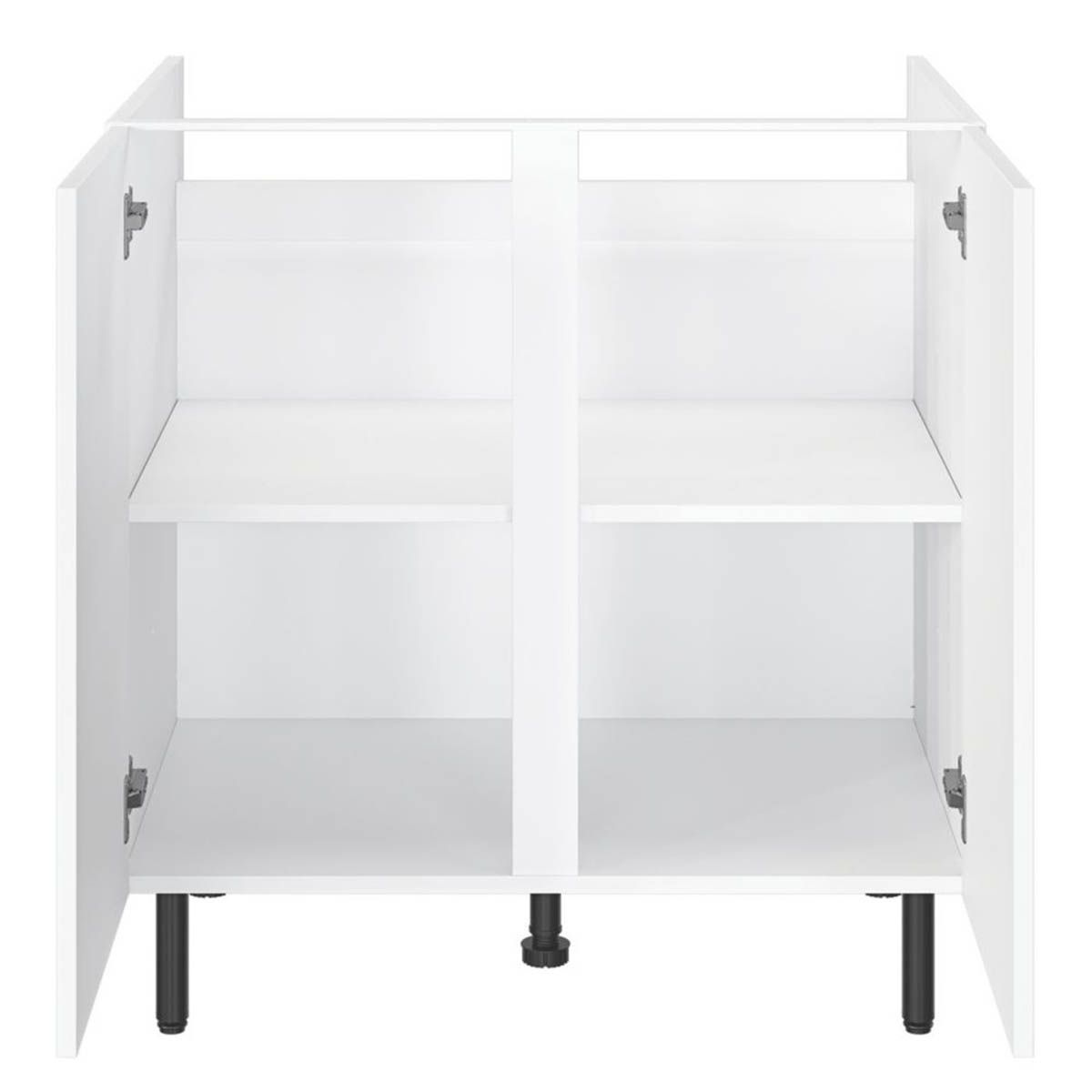Kitchen Base Unit Cabinet Matt White 2 Doors Storage Cupboard 80x59x86cm - Image 4