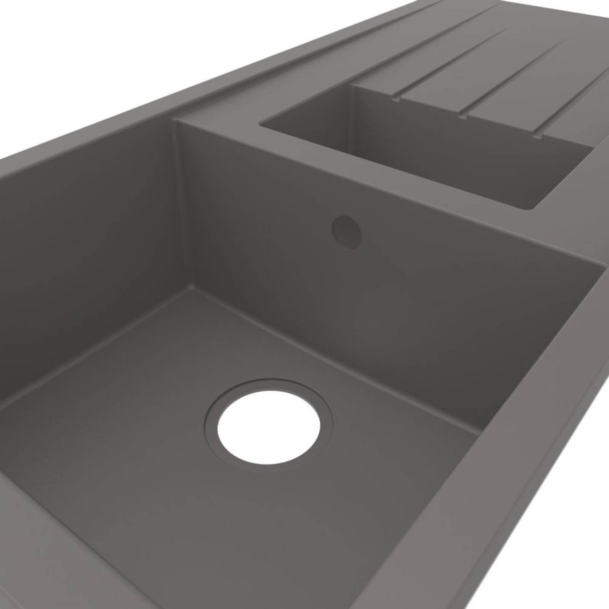 Swirl Erzen 1.5 Bowl Grey Composite Sink 1000mm x 500mm - Image 4
