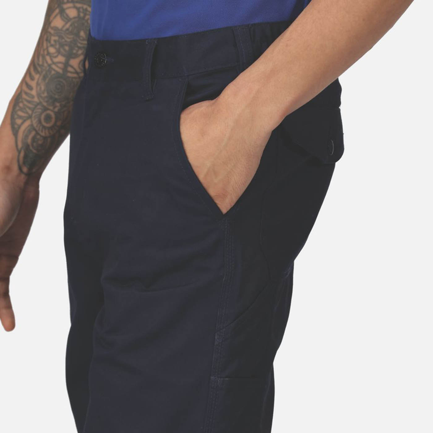 Regatta Work Trousers Mens Pro Cargo Classic Fit Navy Multi Pockets 30W 31L - Image 6