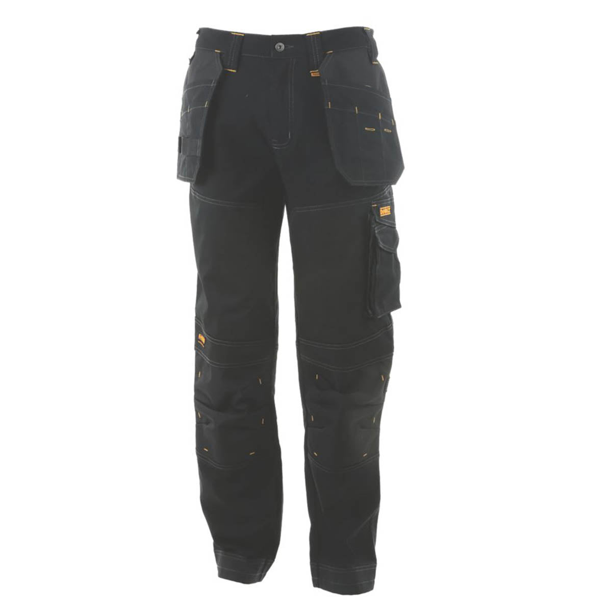 DeWalt Work Trousers Mens Regular Fit Black Stretch Multi Pockets 40W 31L - Image 1