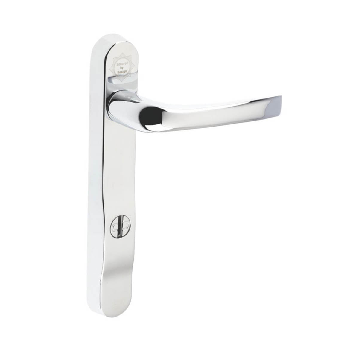 Mila Door Handle Pair Type A Enhanced Security Polished Chrome Contemporary - Image 1