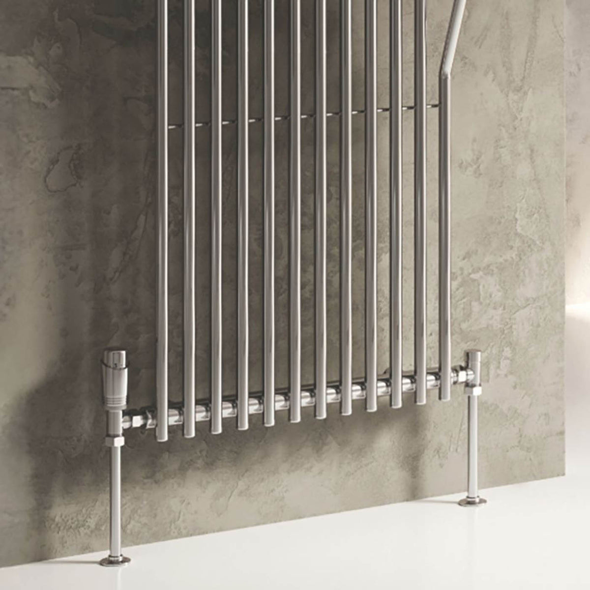 Reina Thermostatic Radiator Valve Modal TRV Chrome Angled 15x15mm Lockshield - Image 2