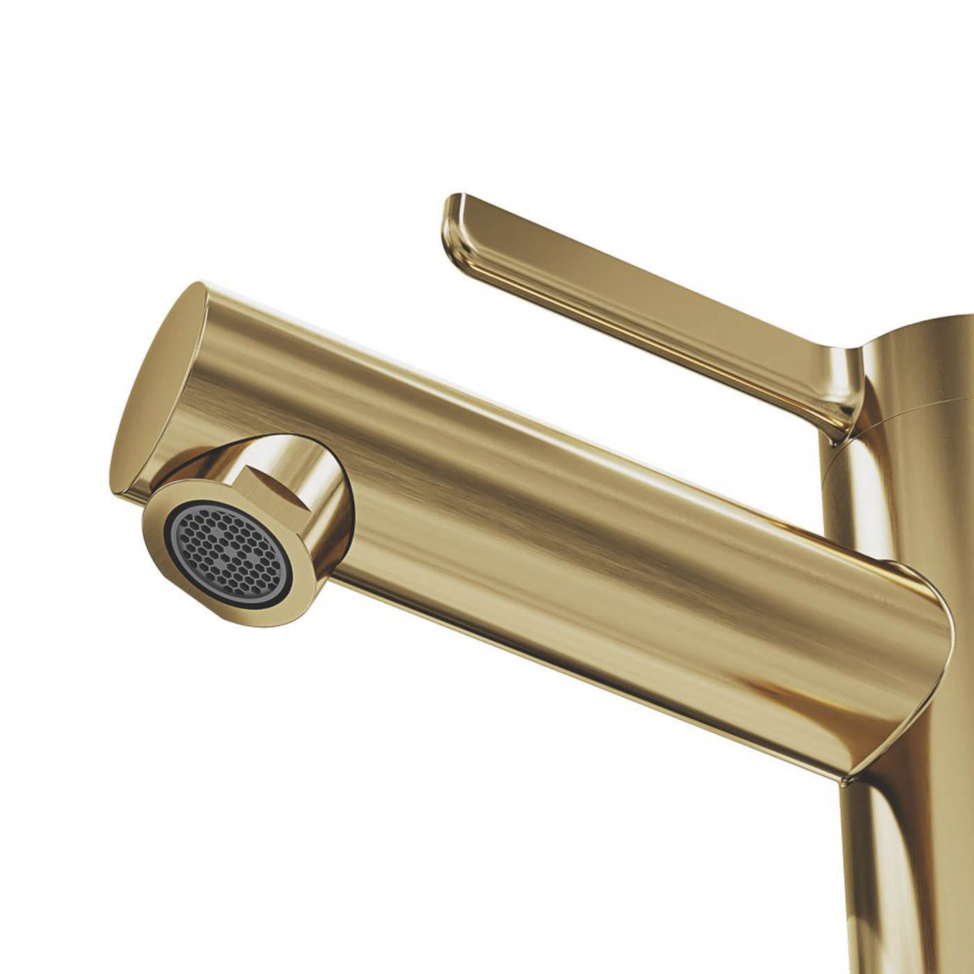 Swirl Basin Mixer Tap Mono Brass 136mm Standard Lever Deck Mounted Modern - Image 4