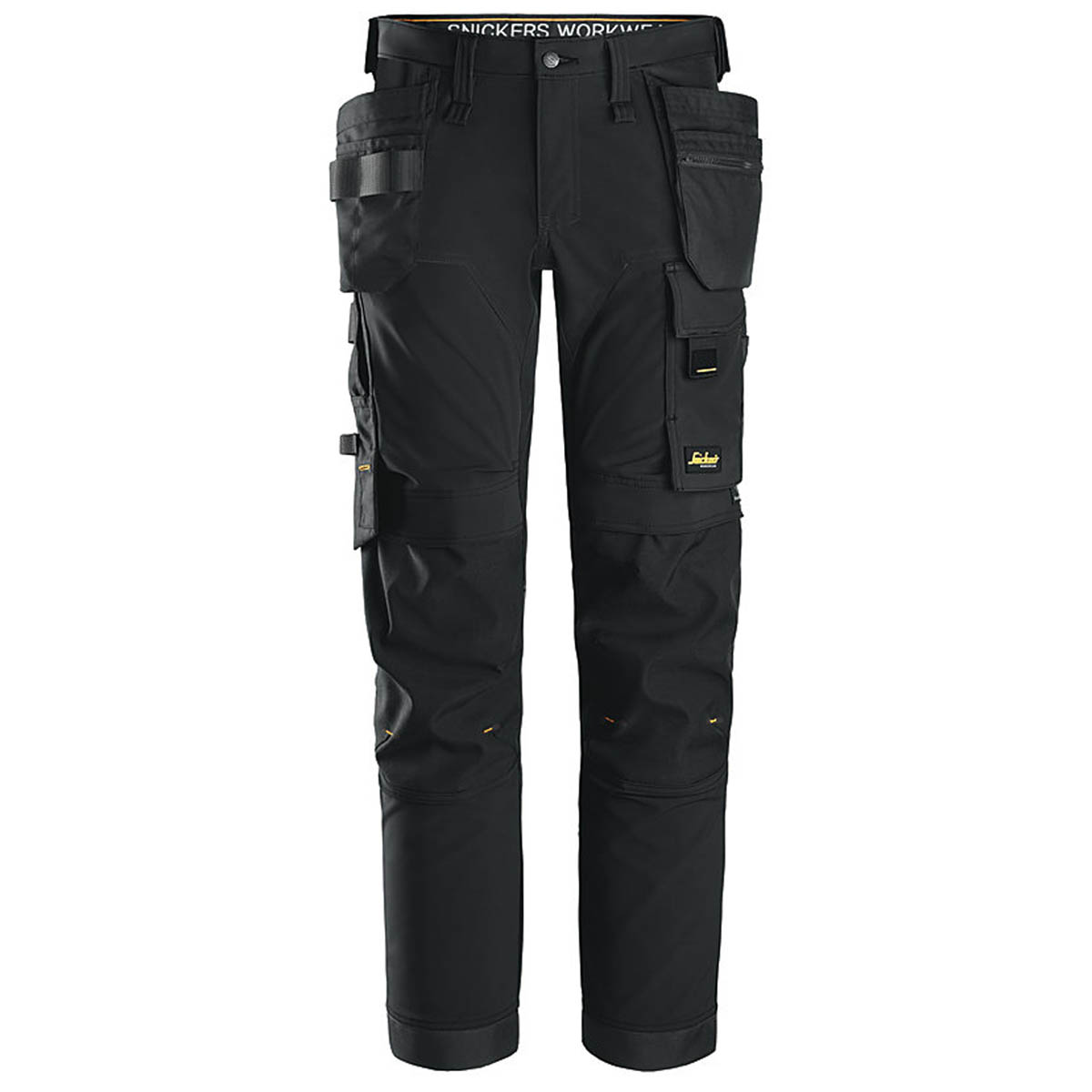 Mens Work Trousers Shell Stretch HP Black Slim Fit Pockets Windproof W33 L32 - Image 1