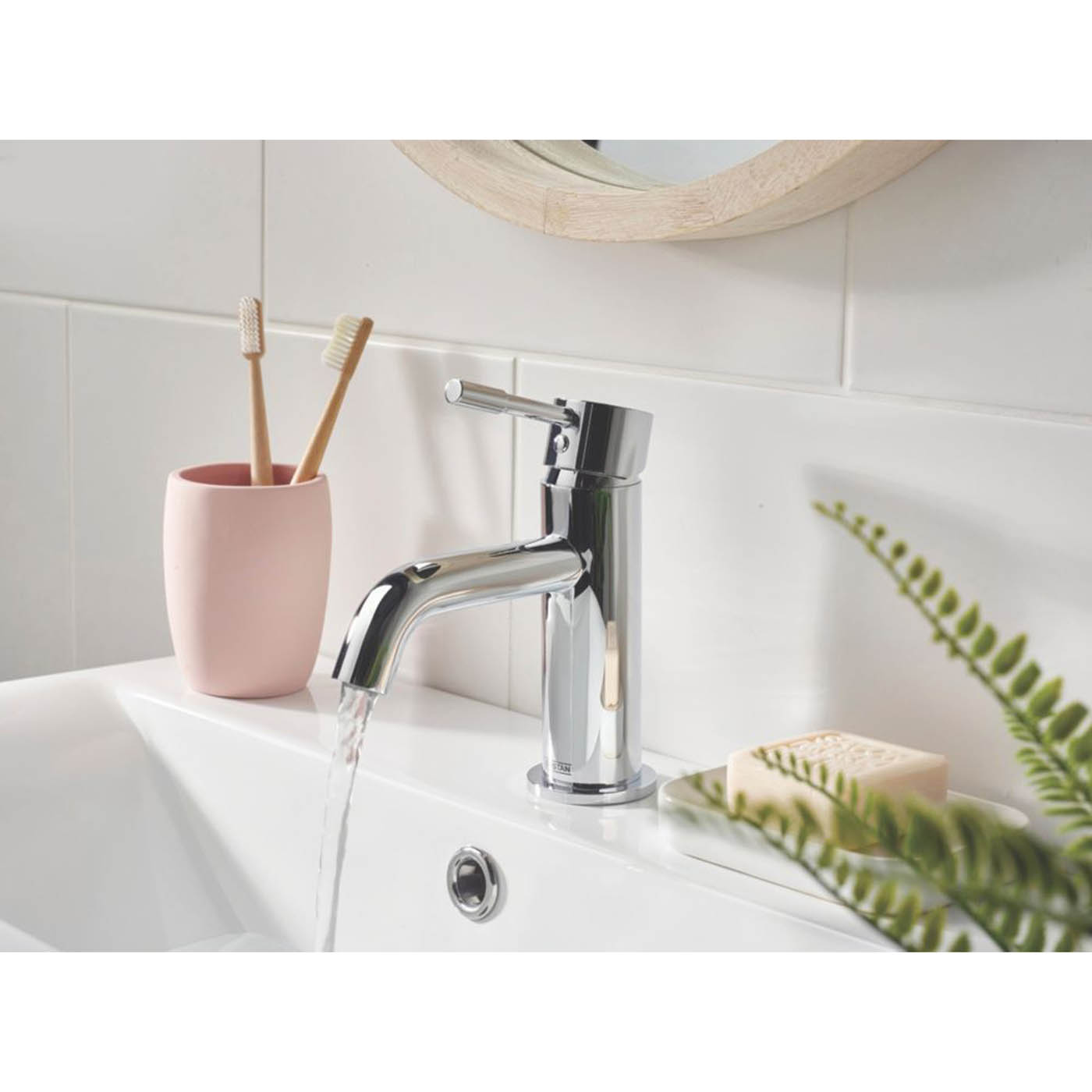Bristan Basin Mixer Tap Mila Chrome 160mm Standard Lever Mono With Clicker Waste - Image 3