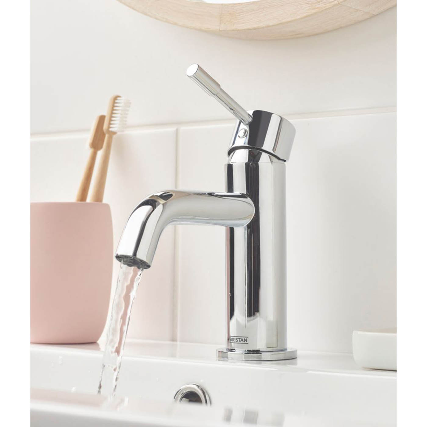 Bristan Basin Mixer Tap Mila Chrome 160mm Standard Lever Mono With Clicker Waste - Image 4