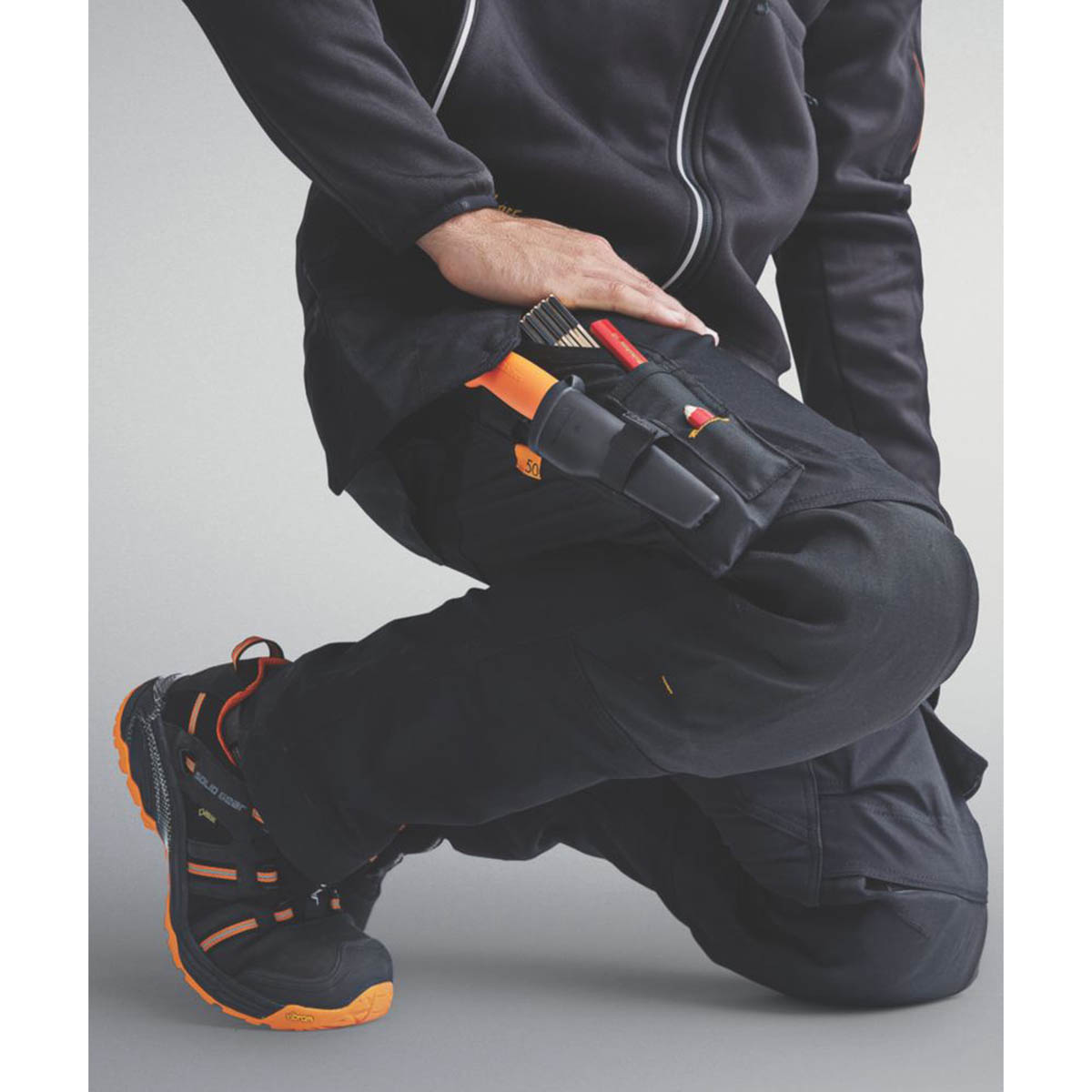 Snickers Mens Work Trousers Stretch Black Slim Fit Holster Pockets 33" W 32" L - Image 5