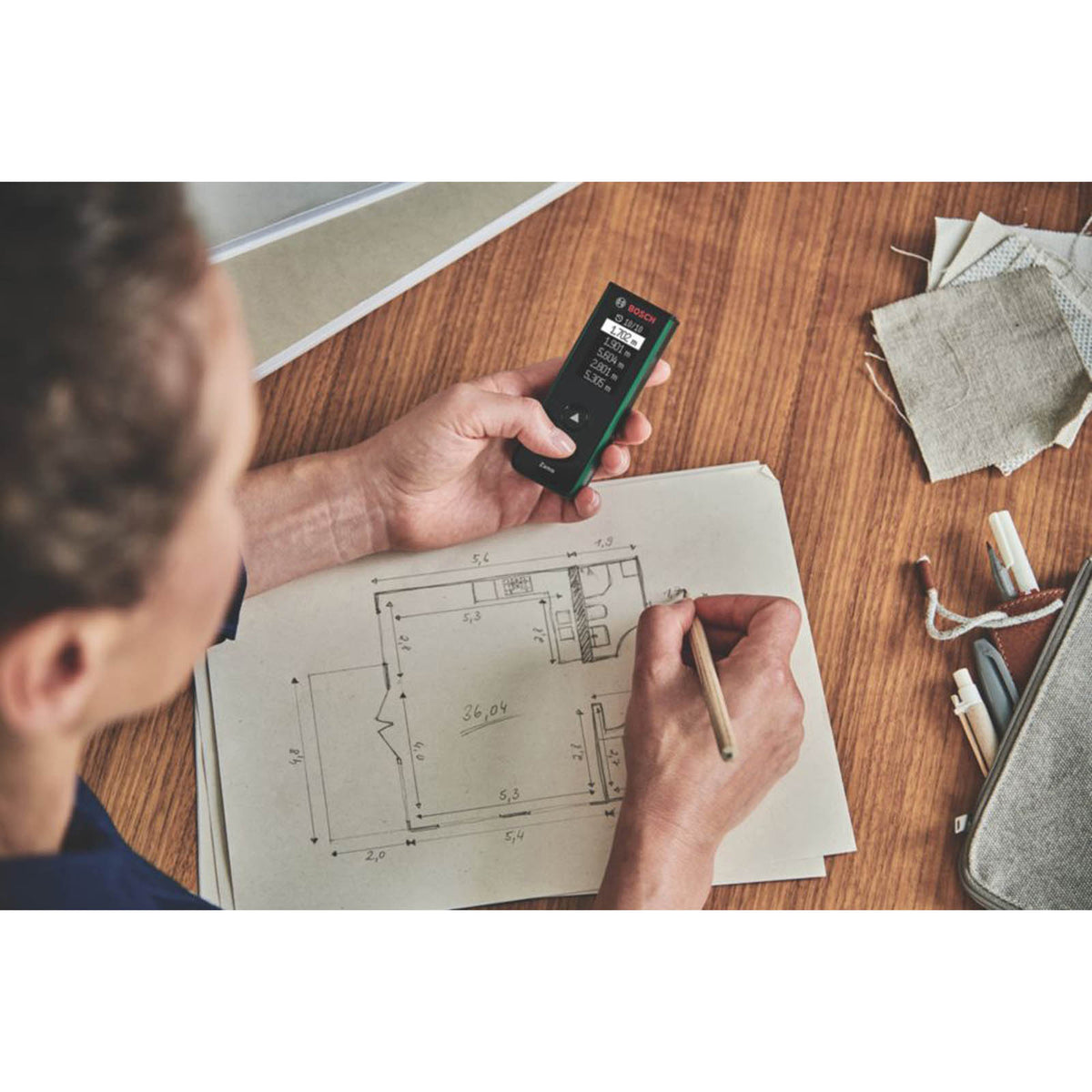 Bosch Digital Laser Measure 25m Zamo 0603672900 Compact Bluetooth 4.0 Indoor - Image 3