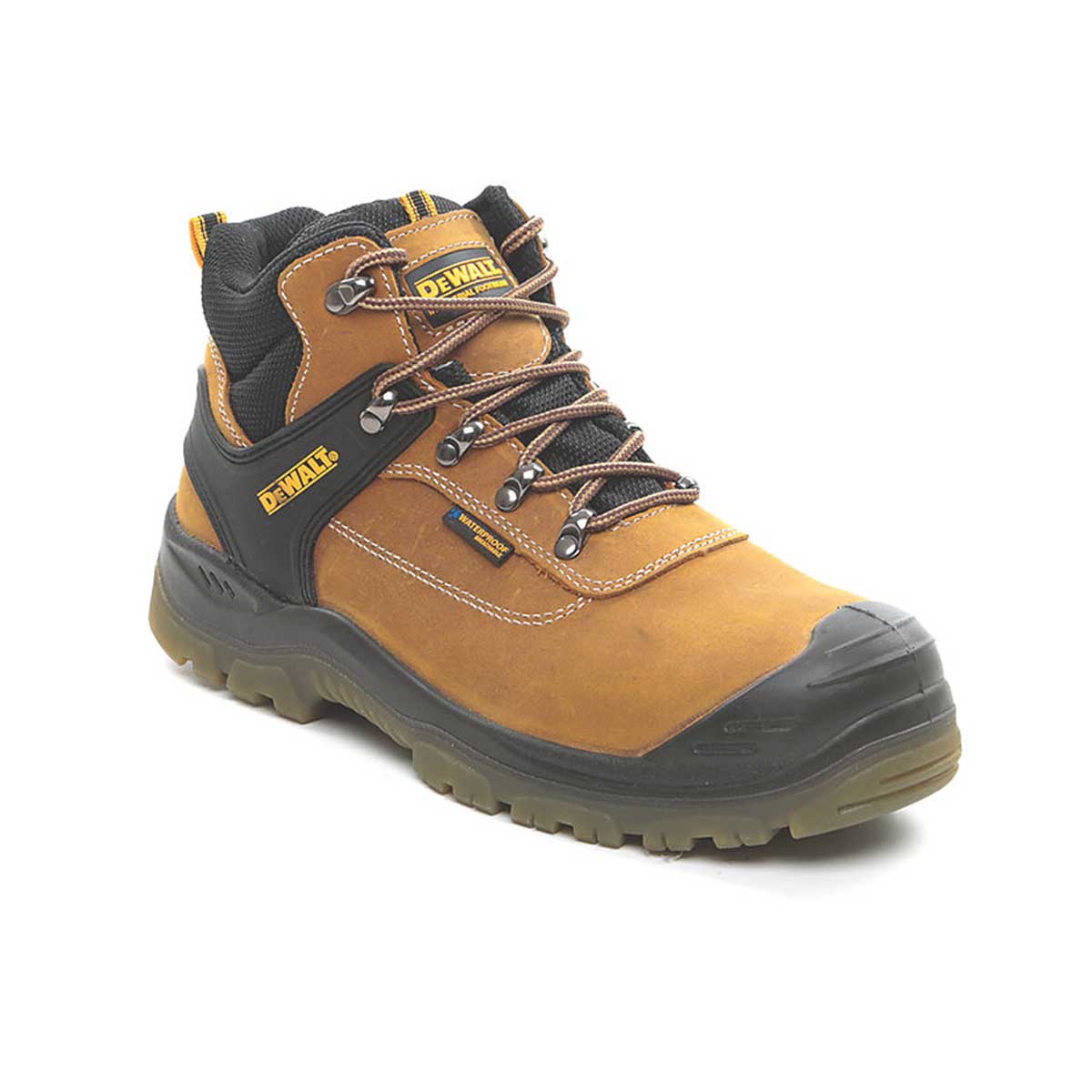 DeWalt Safety Boots Mens Standard Fit Tan Leather Waterproof Steel Toe Size 8 - Image 5