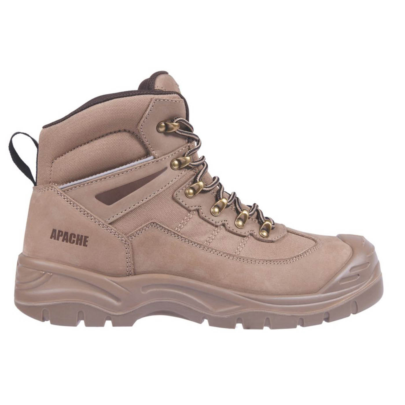 Apache Safety Boots Mens Standard Fit Brown Leather Work Shoes Steel Toe Size 12 - Image 3