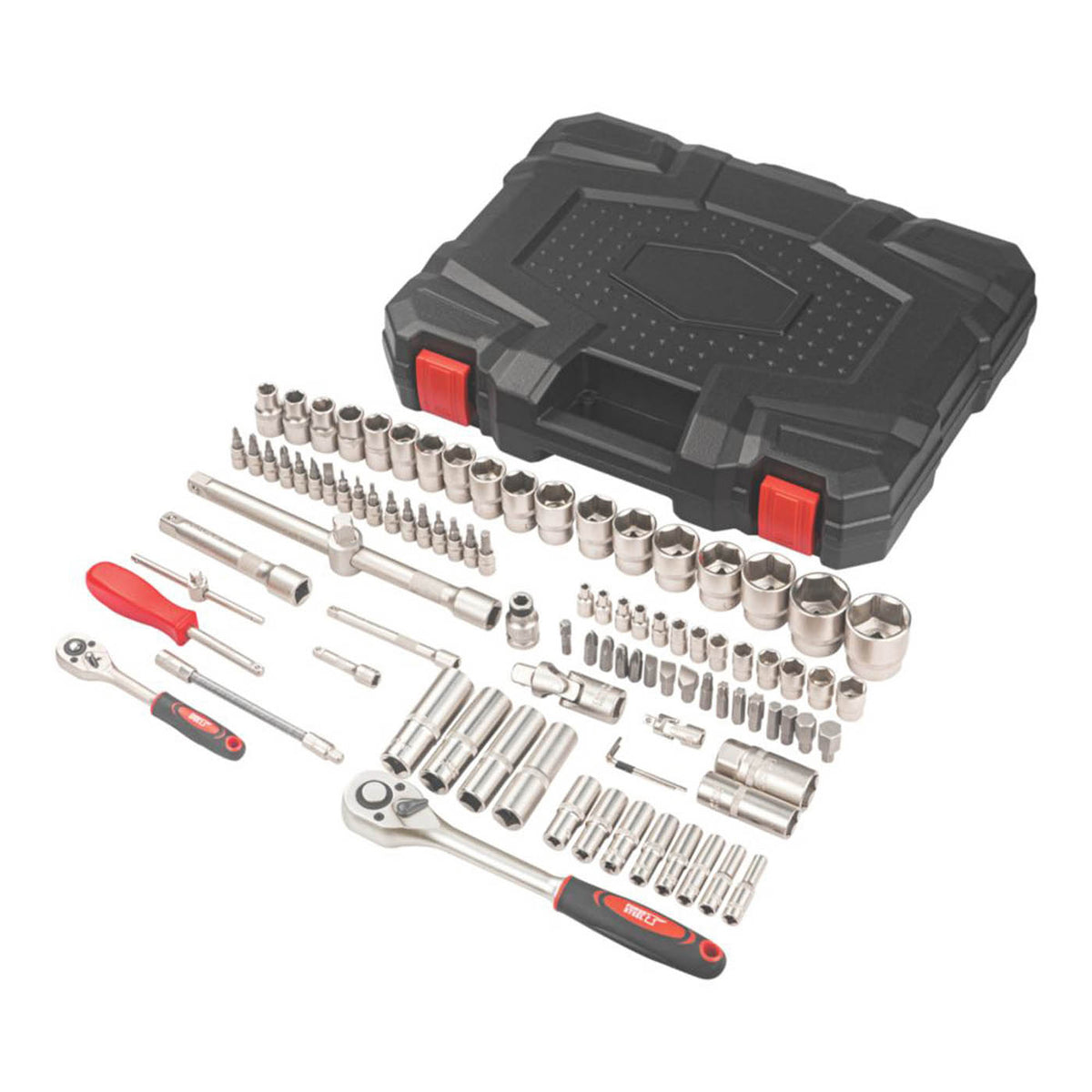 Forge Steel 3/8”, 1/4” & 1/2“ Drive Socket Set 94 Pieces - Image 1