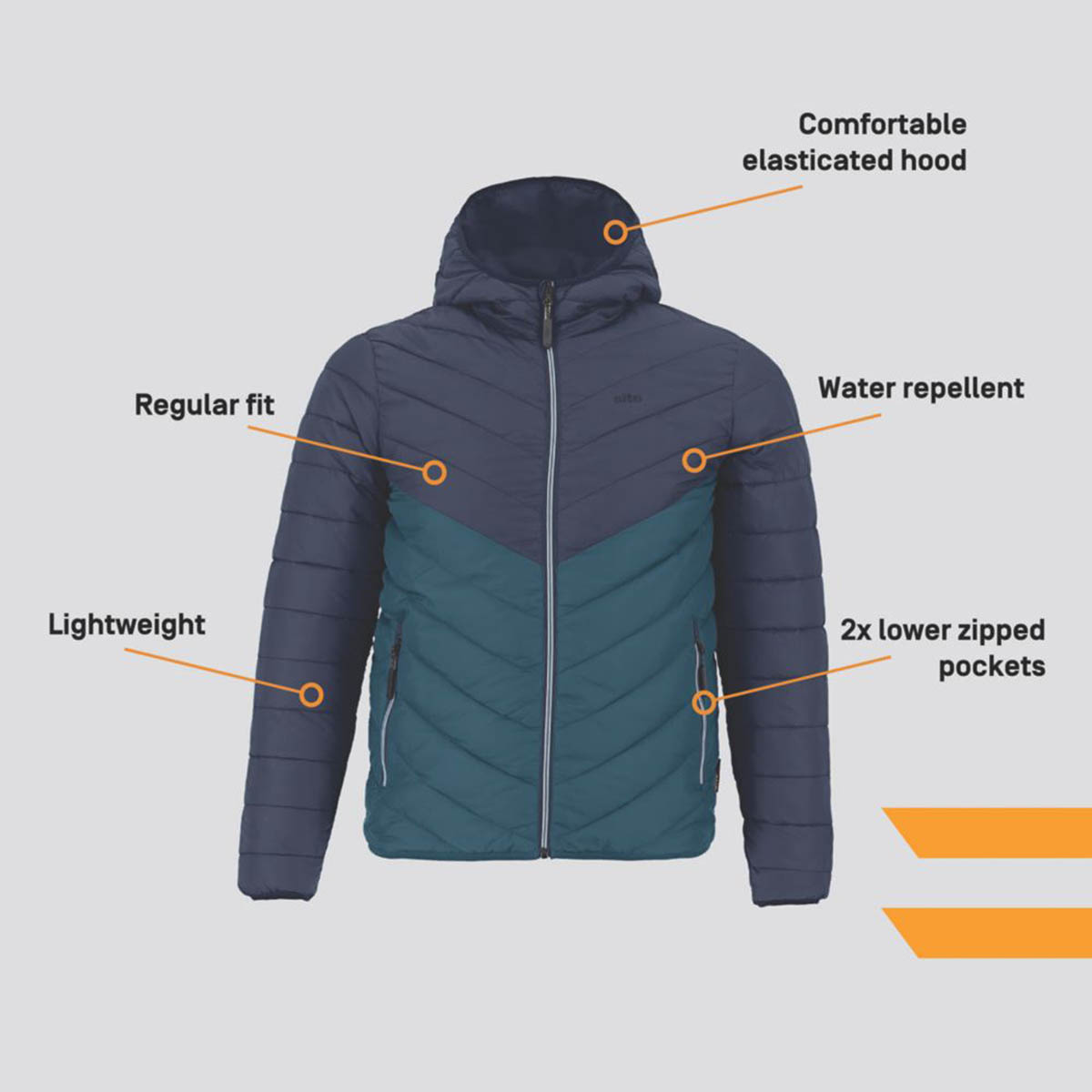 Mens Work Jacket Lightweight Water-Repellent Zipped Navy Blue X Large 50" Chest - Image 3
