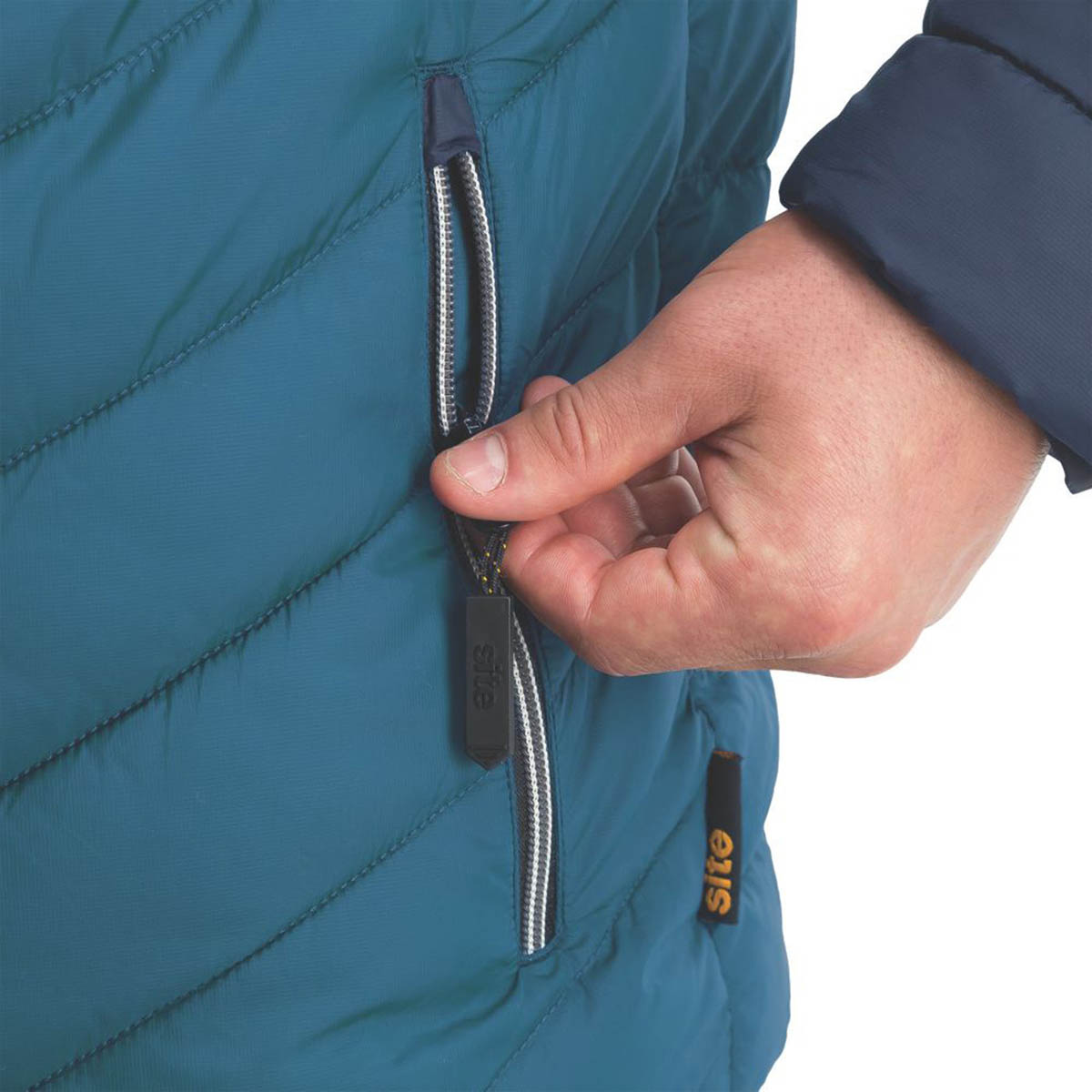 Mens Work Jacket Lightweight Water-Repellent Zipped Navy Blue X Large 50" Chest - Image 6