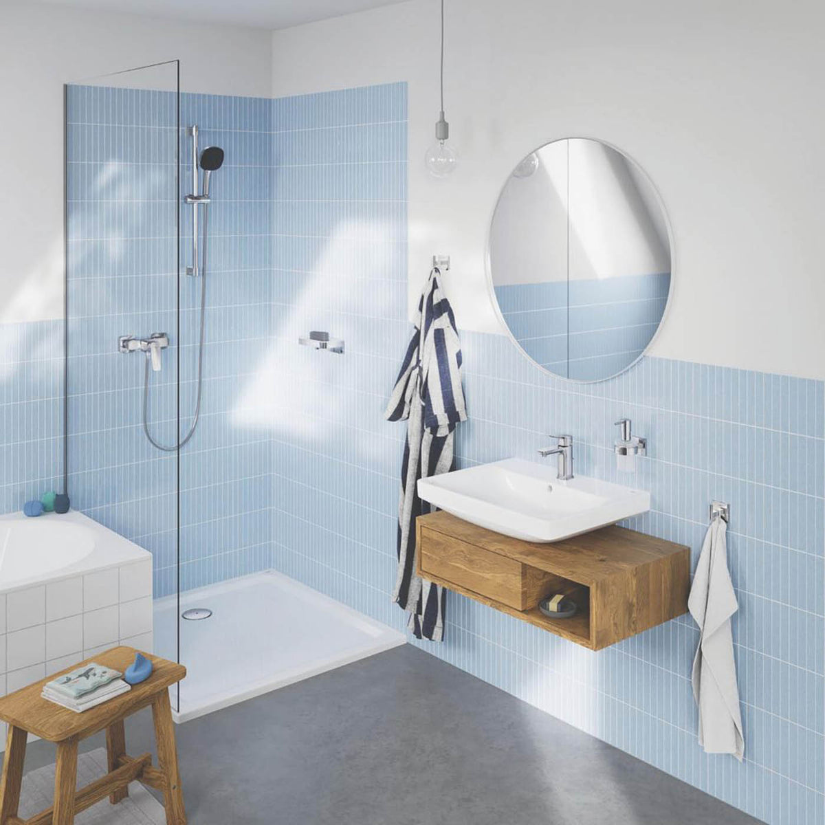 Grohe Shower Riser Rail Vitalio Universal Slim Chrome Adjustable Glider 620mm - Image 3