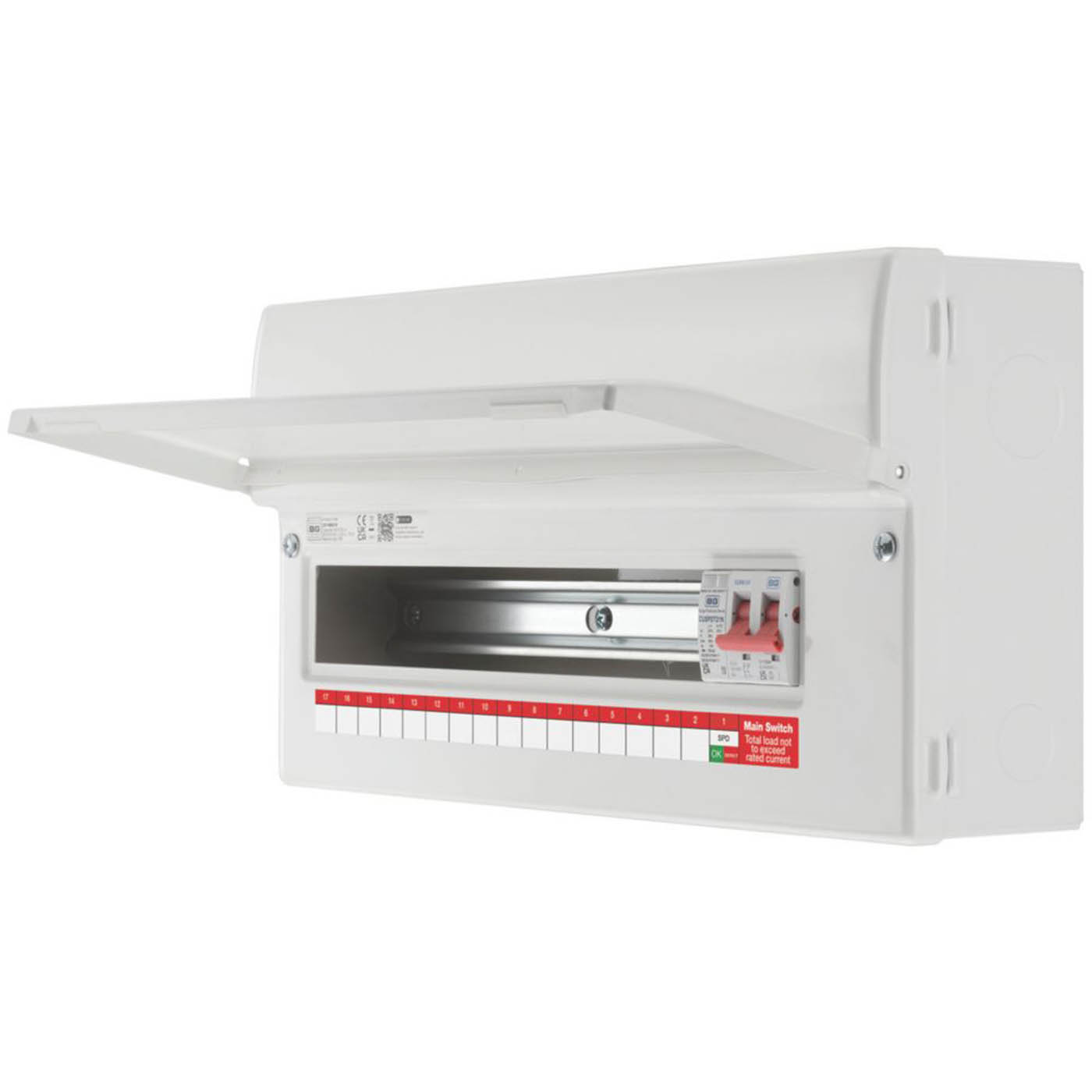 British General Consumer Unit with SPD 16-Module 16 Way 100A Part Populated - Image 1