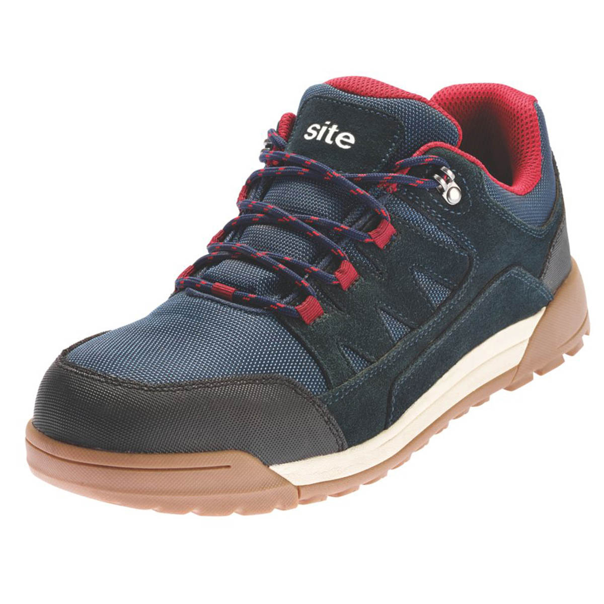 Site Safety Trainers Mens Standard Fit Blue Red Work Boots Steel Toe Size 9 - Image 1