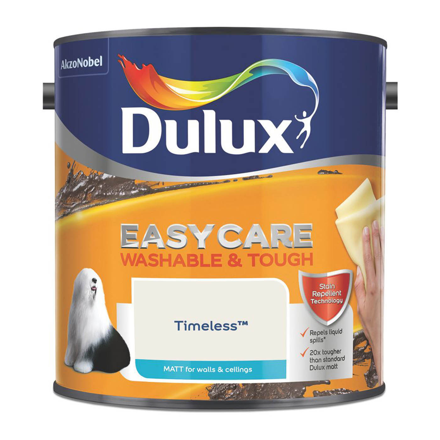 Dulux Emulsion Paint Timeless Matt Washable And Tough Indoor Walls Ceilings 2.5L - Image 2