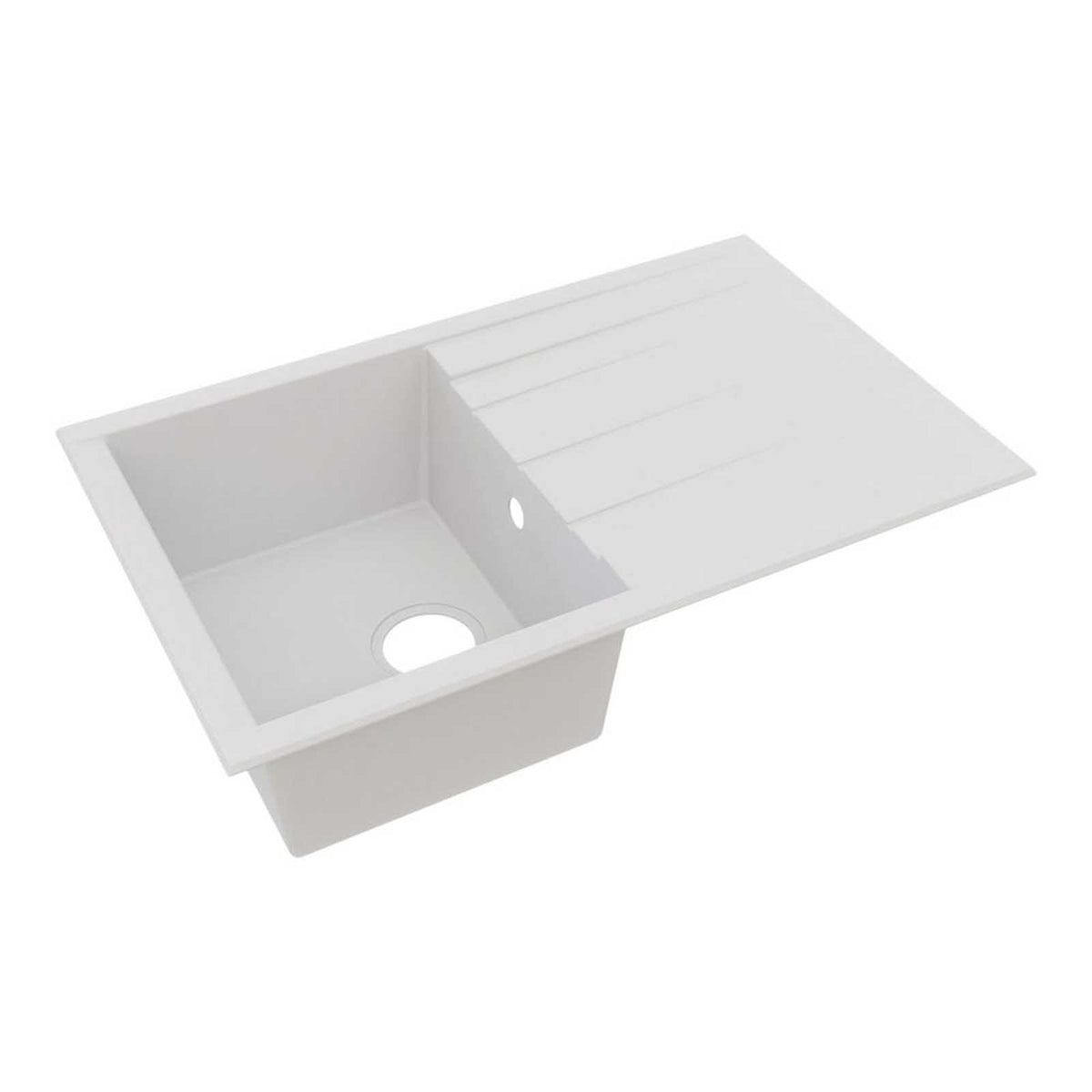 Swirl Erzen 1 Bowl White Composite Sink 800mm x 500mm - Image 1